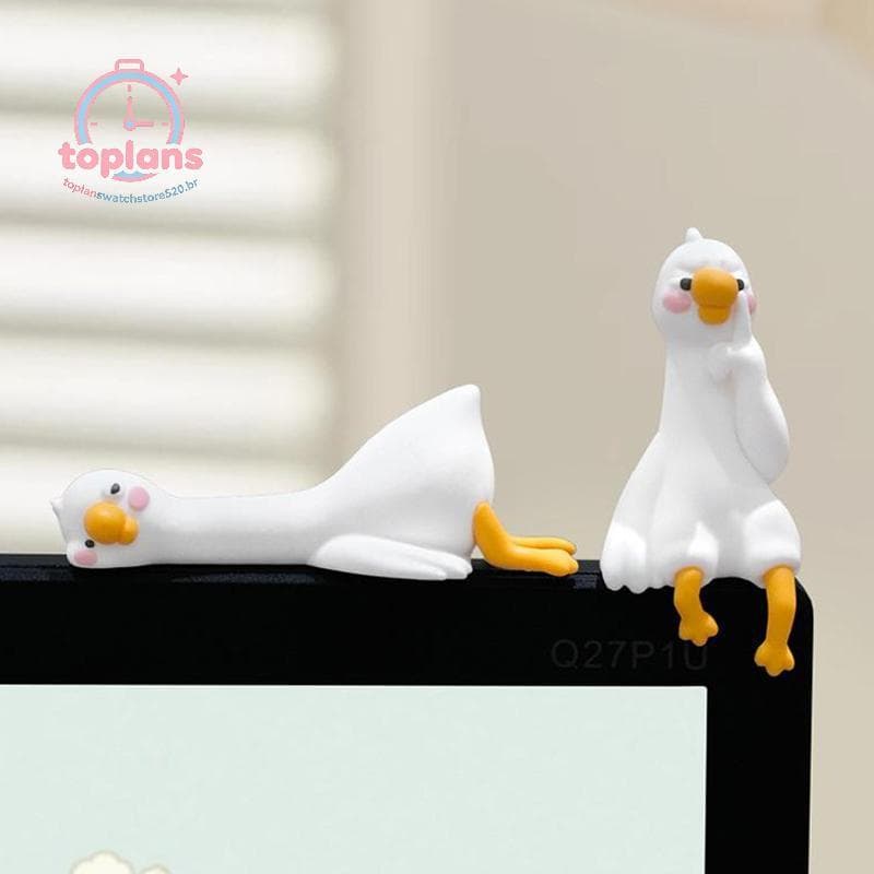 TOPLA Estatueta De Pato De Resina 3D Fofa Desenho Animado Animal Mesa Painel De Carro Mini Ornamento Presente