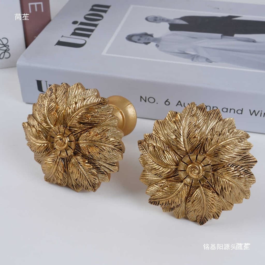 Gancho de parede para cortina em estilo francês dourado, gancho de parede, cabeça de cortina em resina, cortina de porta