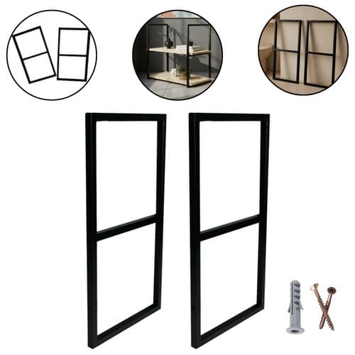 Suporte Prateleira Industrial Duplo Aço Preto 56x24cm Decorativo Resistente