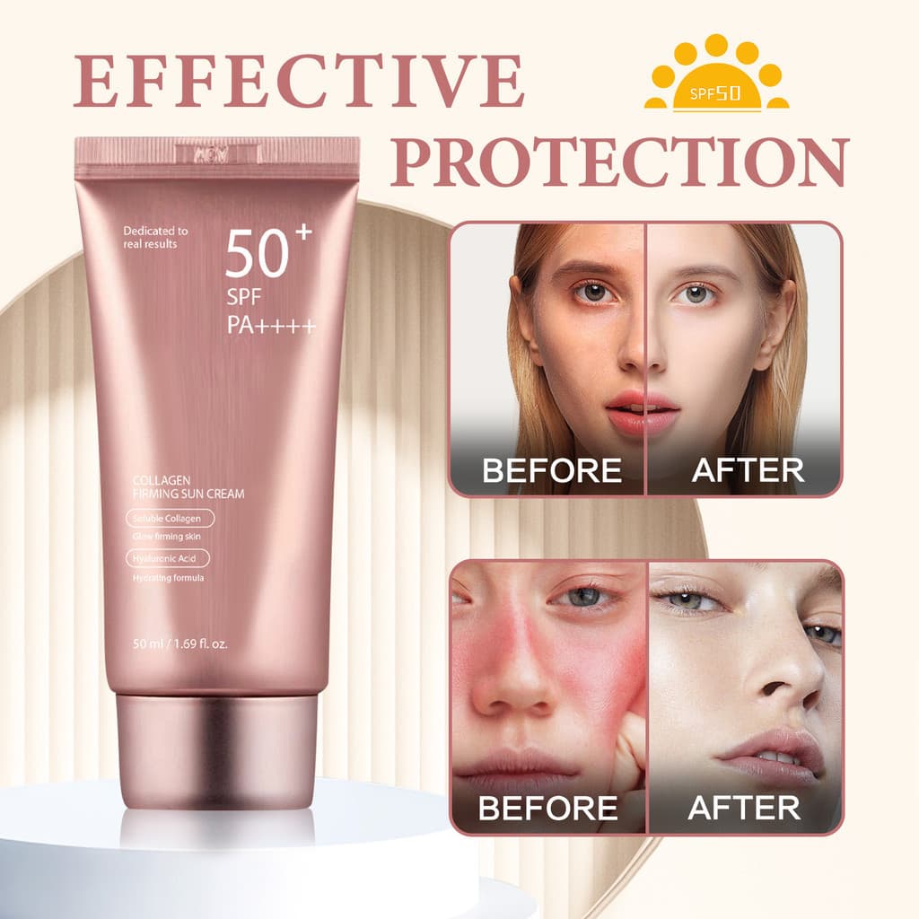 Protetor Solar De Creme De Colágeno | Bloco UV , Firmeza , Hidratação E Iluminação