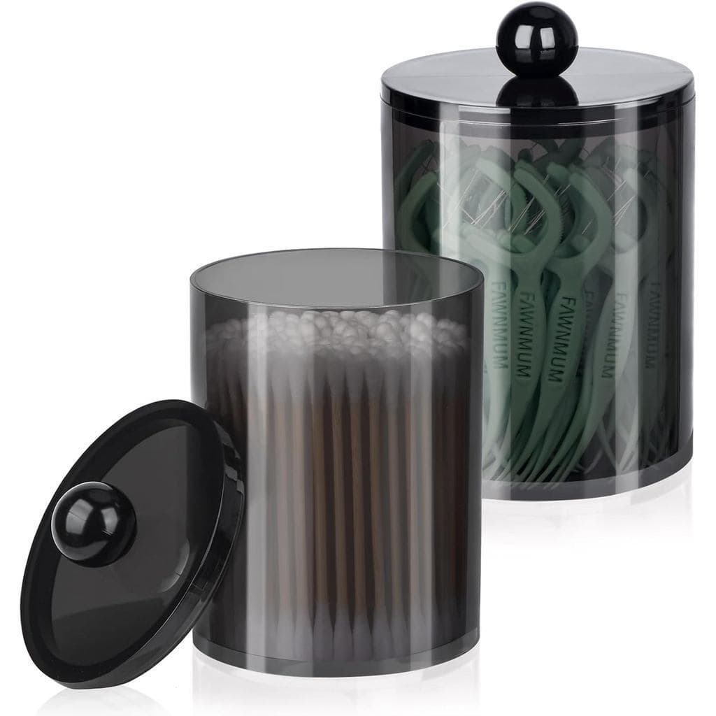 XIPENGKEJI2PackQtipHolder, Conjunto de Potes de Farmácia com Tampa, Potes de Banheiro com Tampas para Cotonetes, Bolas d