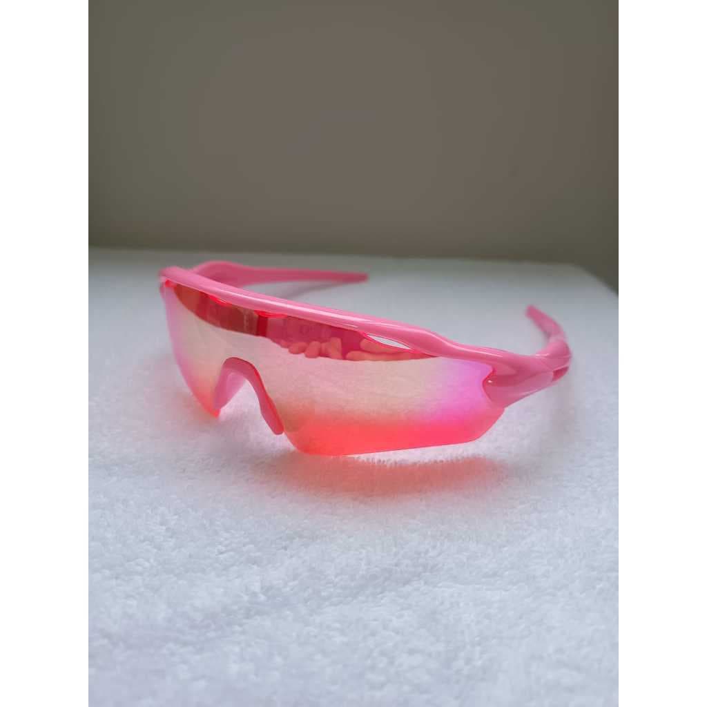 Óculos Esportivo Rosa Lente Espelhada UV400 Ciclismo Corrida Bike Leve Confortável