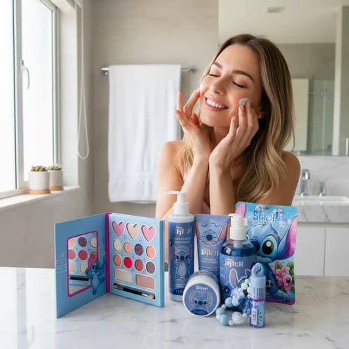 Kit Stitch Skincare Completo Com Gloss Tiara E Acessório