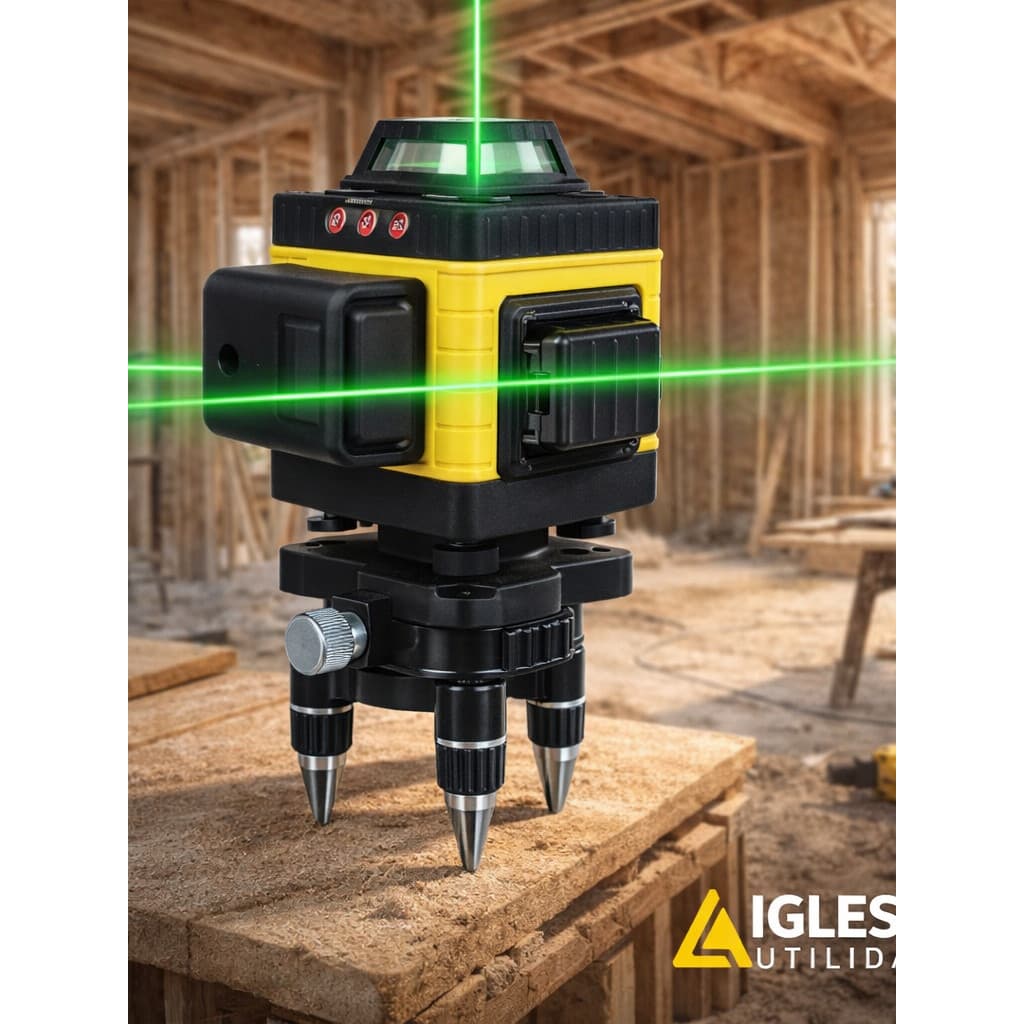 Nível Laser Recarregável 16 Linhas Verde Profissional 3d Autonivelante Com Controle 360 4d Construção