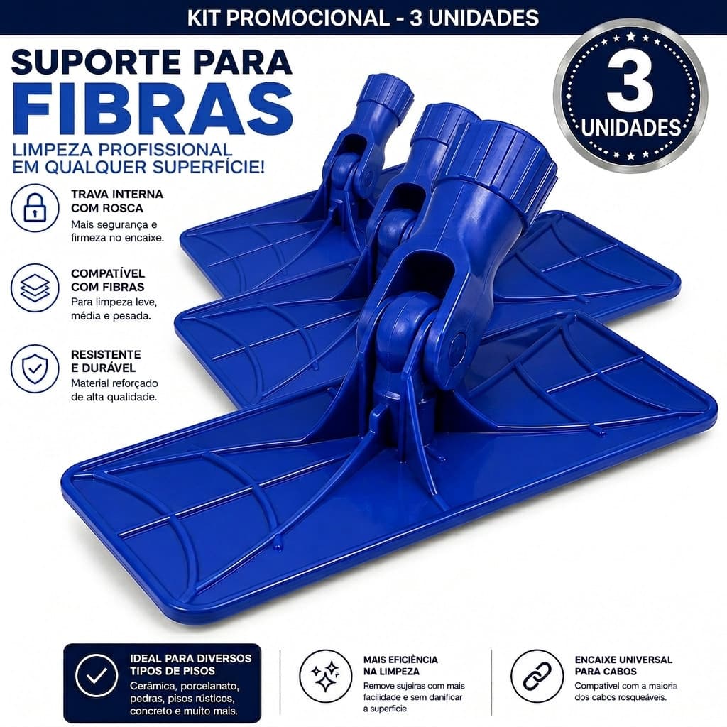 Kit 3 UND Suporte LT Limpa Tudo com Garra para Fibras de Limpeza Bralimpia