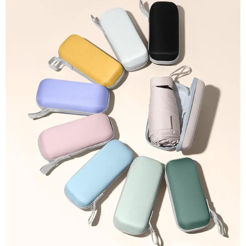 Guarda-chuva Ultralight Mini com Proteção UV, Guarda-chuva Dobrável em Seis Partes, Portátil, para Uso Duplo em Dias de