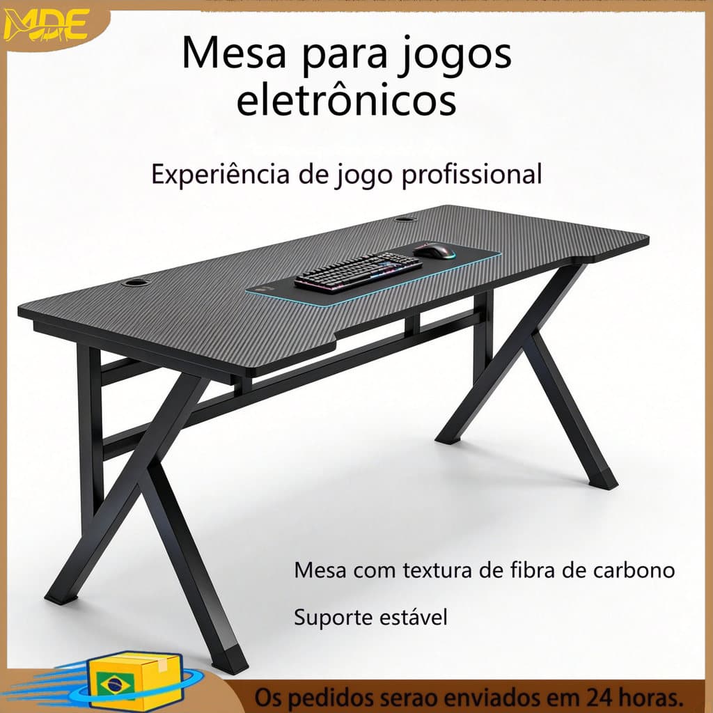 Mesa de jogos com bandeja para gerenciamento de cabos Mesa Computador Home Office Industrial mesa de jogos Murah