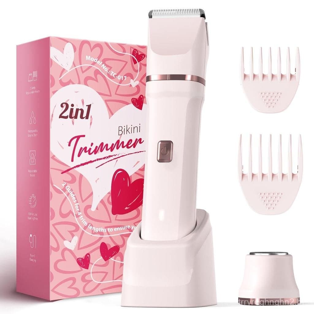 Aparador de Biquíni para Mulheres - Lâminas Elétricas Indolores para Pele Suave, Aparador Corporal Sem Fio para Viagens,
