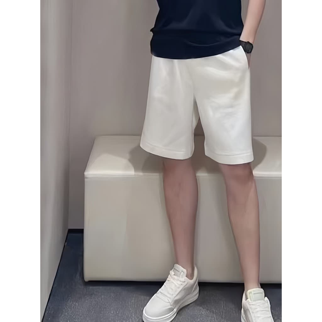 Youjia 2025 verão roupas masculinas/femininas U casa cintura elástica cordão Terry algodão macio esportes Shorts casuais