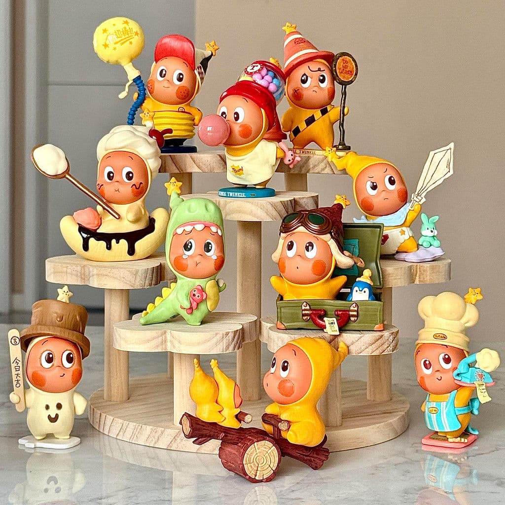Starman caixa de exibição adequada para Popmart caixa de armazenamento boneca prateleira caixa misteriosa de madeira fig