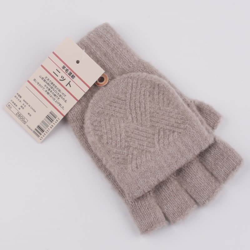 Original autêntico meio dedo Flip luvas masculino feminino inverno All-Match quente velo-velo