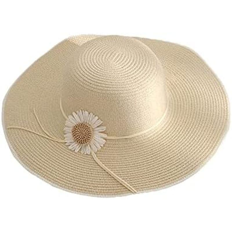 Chapéu De Palha De Aba Larga Feminino Sol Flexível Verão Praia
