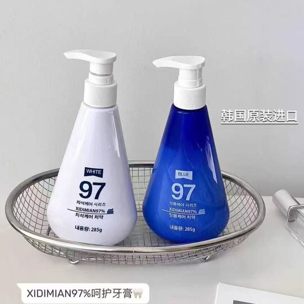 Coreia novo estilo 97 pasta de dente tipo imprensa juventude azul céu estrelado prata cuidados creme dental dentes limpo