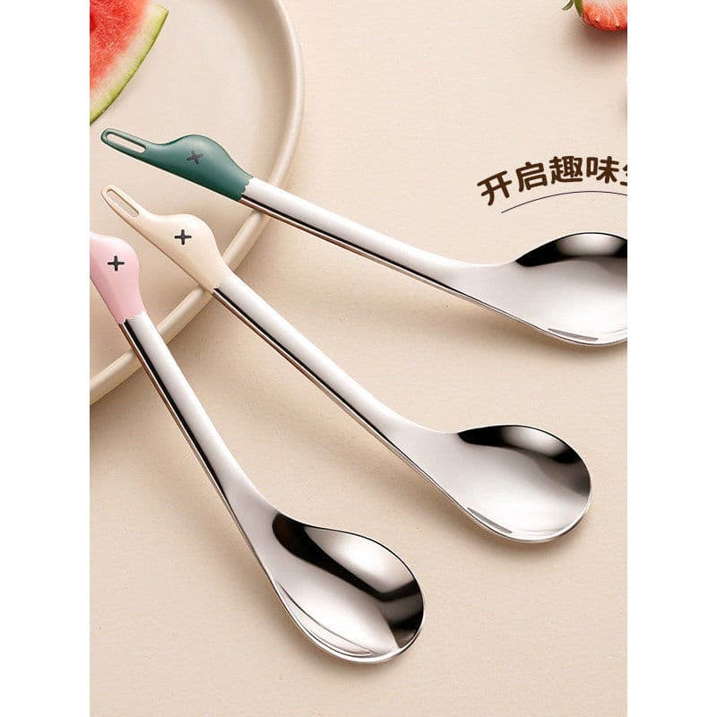Comer melão pato dupla utilização colher de melancia de aço inoxidável utensílios de mesa domésticos colher de alimentaç