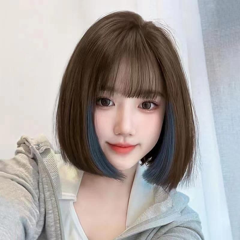 Peruca feminina cabelo curto completo chapelaria sobrenatural bobo Lisa mesmo estilo peruca moda destaque novo estilo pe