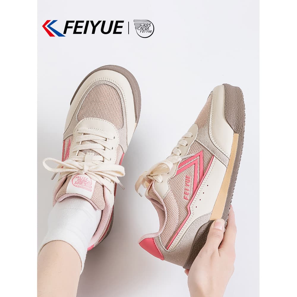 Feiyue/feiyue sapatos femininos sapatos de treinamento alemão 2026 outono inverno novo Casual All-Match malha respirável
