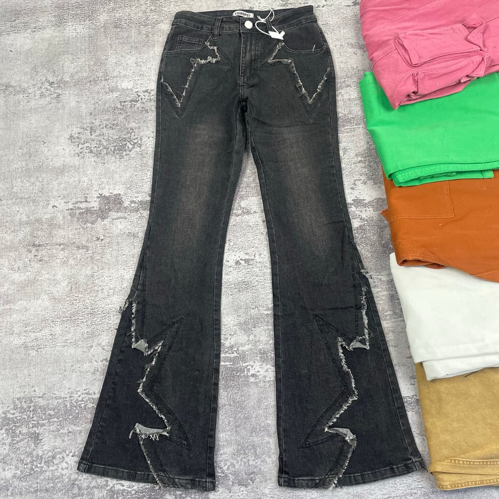 Micro queimado Jeans feminino primavera outono estilo asiático Design Cultural sentido estilo americano y2k cintura baix