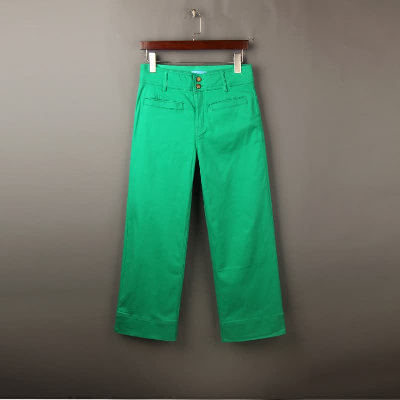 Primavera estilo doce cor 9 pontos Jeans de perna larga feminino pedido estrangeiro tamanho grande cintura alta estirame