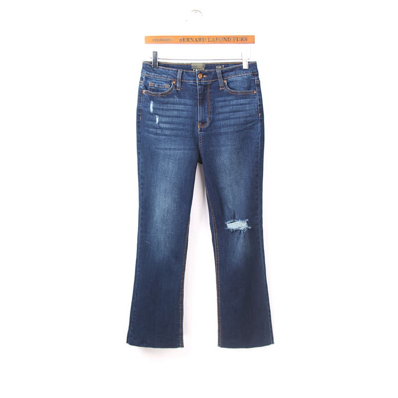 89 pontos Micro queimado azul escuro Jeans feminino 2024 verão comércio exterior pedido Original tamanho grande cintura