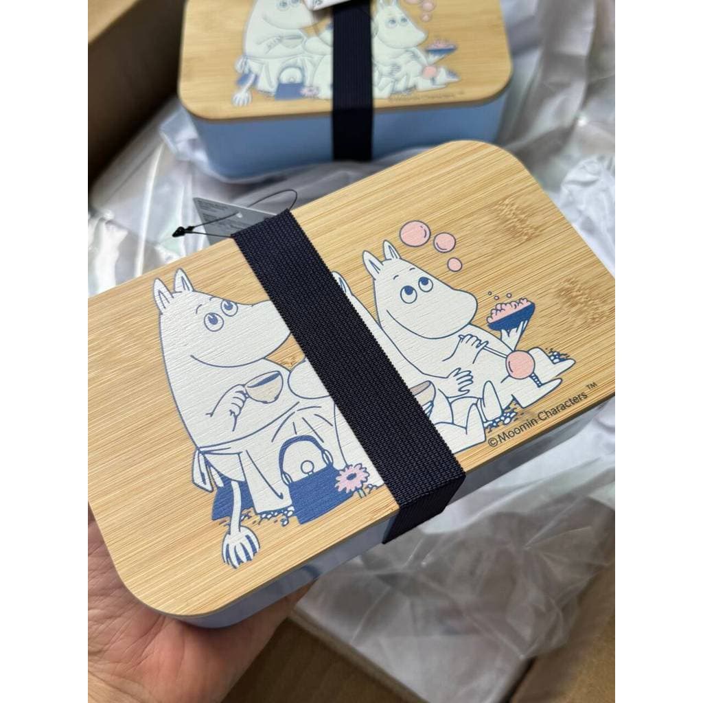 Exportar pedido Original Moomin lancheira lancheira capa de bambu Material plástico microondas máquina de lavar louça ad