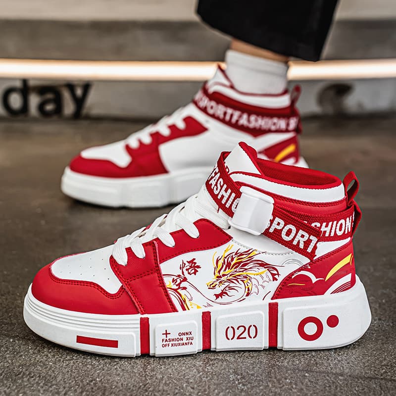 Sapatos masculinos Big Boy 2026 Ano do Cavalo Véspera de Ano Novo Ano Novo Calçados esportivos juvenis Sapatos para estu