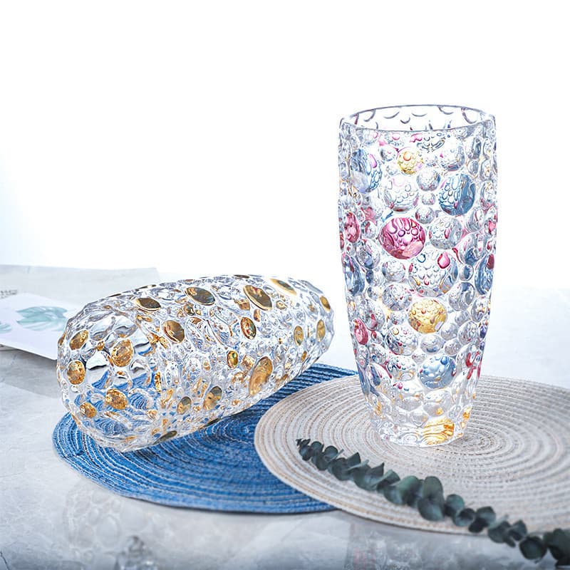 Vaso criativo de vidro transparente, copo de água doméstico, boêmio, conjunto de talheres, atacado, resistente a altas t