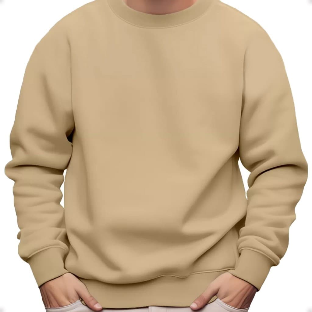 Moletom Careca Gola Redonda Unissex Blusa De Frio Careca Casaco Feminino Masculino Sem Estampa Algodão