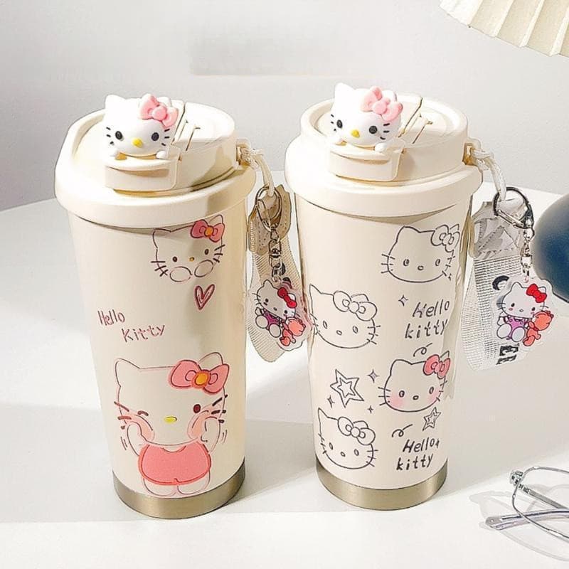 Hello Kitty Kawaii Sanrio Cartoon Garrafa Térmica De Aço Inoxidável Para Homens E Mulheres Portátil Ao Ar Livre 5QCJ KS2