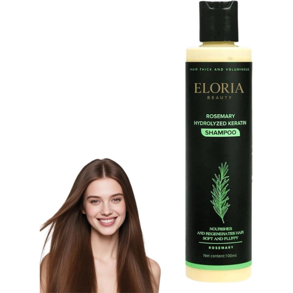 ELORIARosemaryShampoo, ELORIAOrganicRosemaryHairGrowthShampoo, Espessante e Fortificante, Adequado para Todos os Tipos d