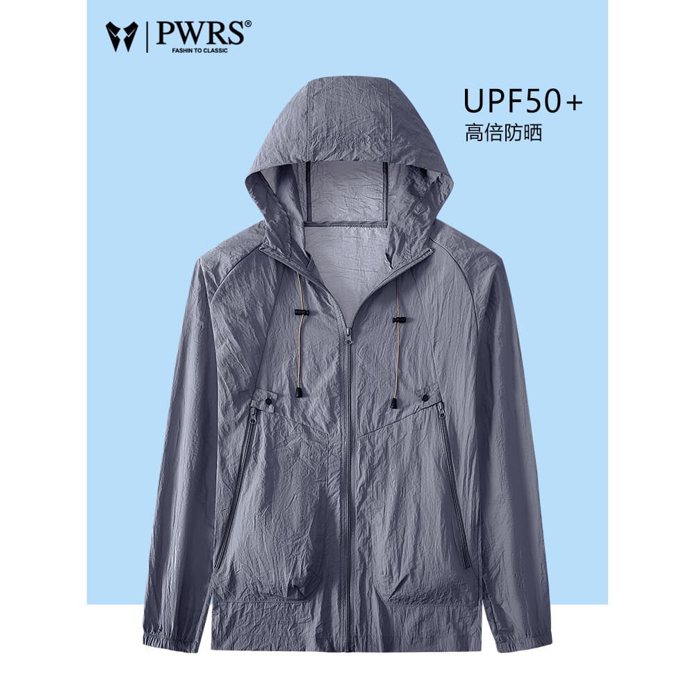 Protetor solar roupas masculinas 2025 novo estilo verão gelo seda estilo fino respirável jaqueta de secagem rápida espor