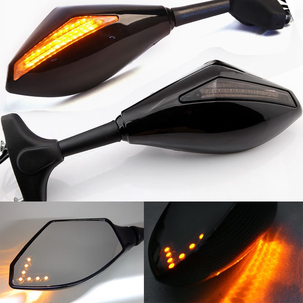 Espelho retrovisor iluminado por LED, acessórios de retrovisor para modificação de motocicletas, carcaça de espelho com