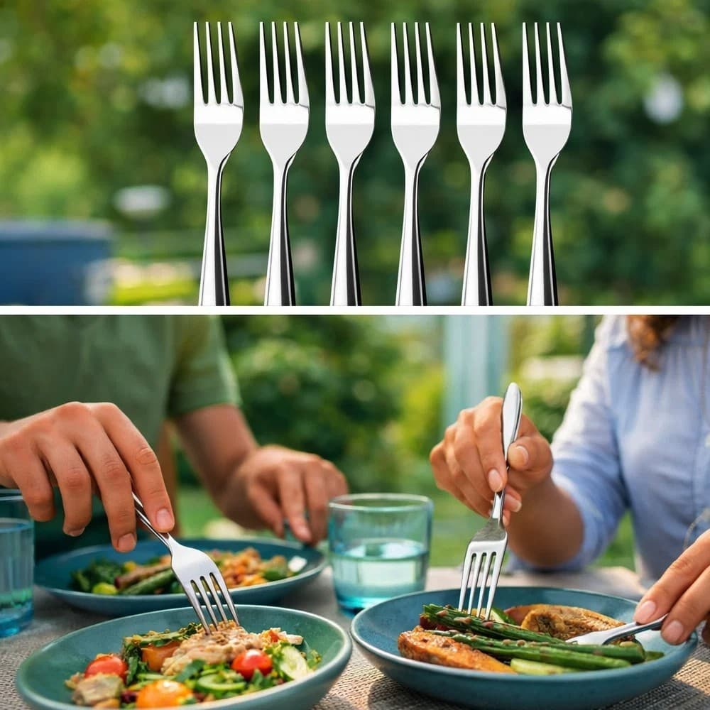 Conjunto com 6 Garfos em Aço Inox para Uso Diário