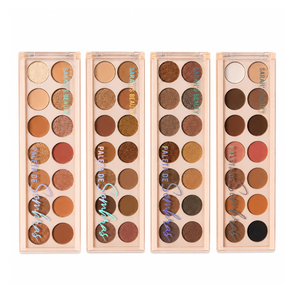 Paleta de Sombras Sarah's Beauty 14 Cores Tons Quentes