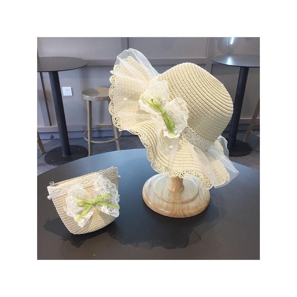 Chapéu de sol para meninas, estilo fino, renda coreana, bebê, aba grande, chapéu de sol, bebê, menina, princesa, proteto