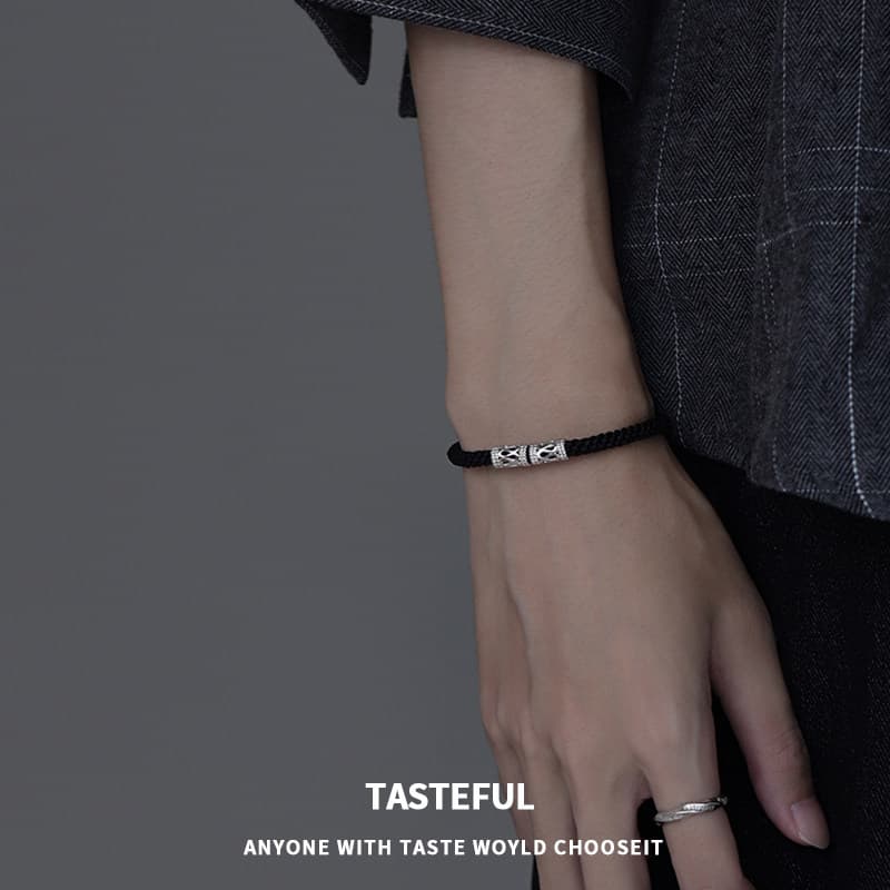 pulseira pulseira masculina Pulseira masculina na moda ins nicho Design High-End pulseira feminina Retro moda única tran