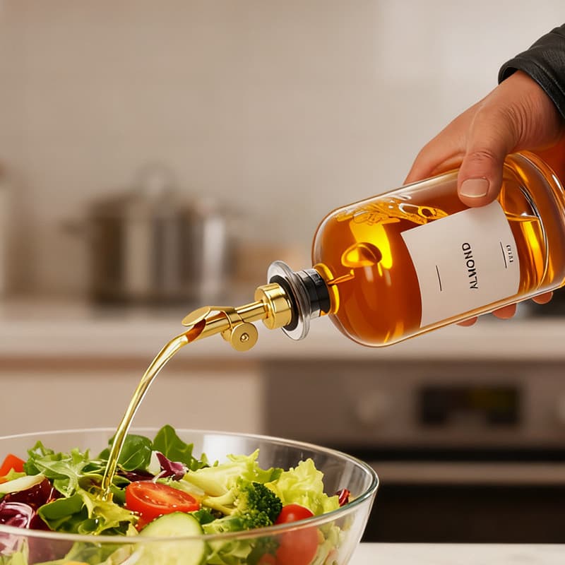 Dispensador de Óleo de Vidro com Abertura e Fechamento Automático para Cozinha Criativa, Garrafa Multifuncional para Vin