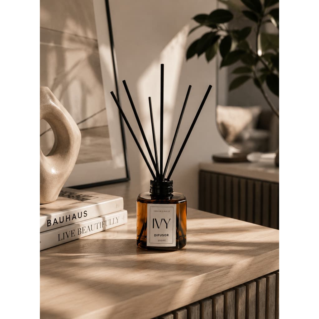 Difusor Aromatizador De Ambiente Cereja E Avela  Frasco Ambar 200ml OFERTA