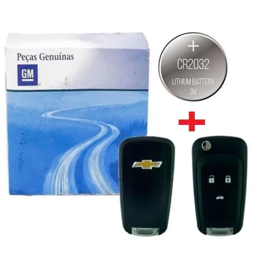 Chave Canivete Cruze Cobalt Spin Onix sonic Prisma Sonic Tracker Chevrolet GM 3 Botões + Bateria
