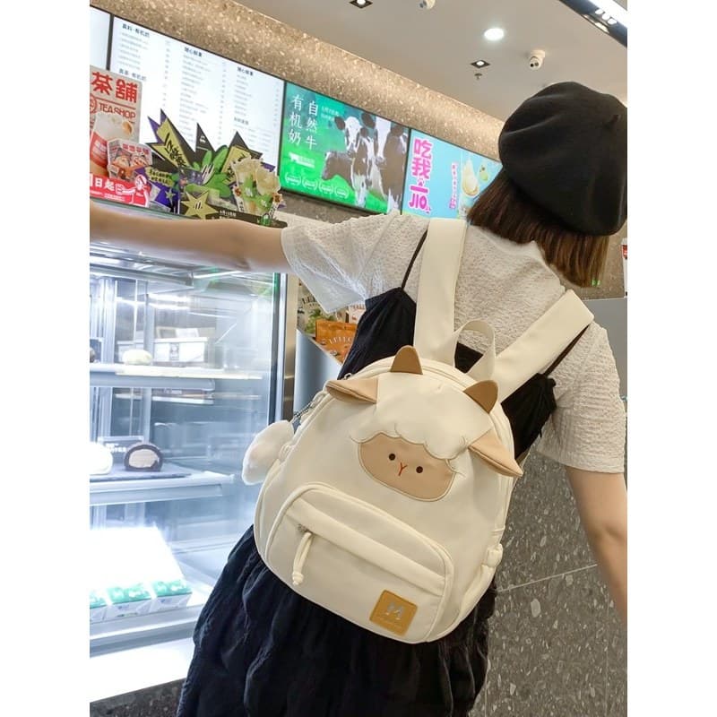 Japonês dos desenhos animados bonito cordeiro mochila novo estilo All-Match bordado crianças pequena mochila estudantes