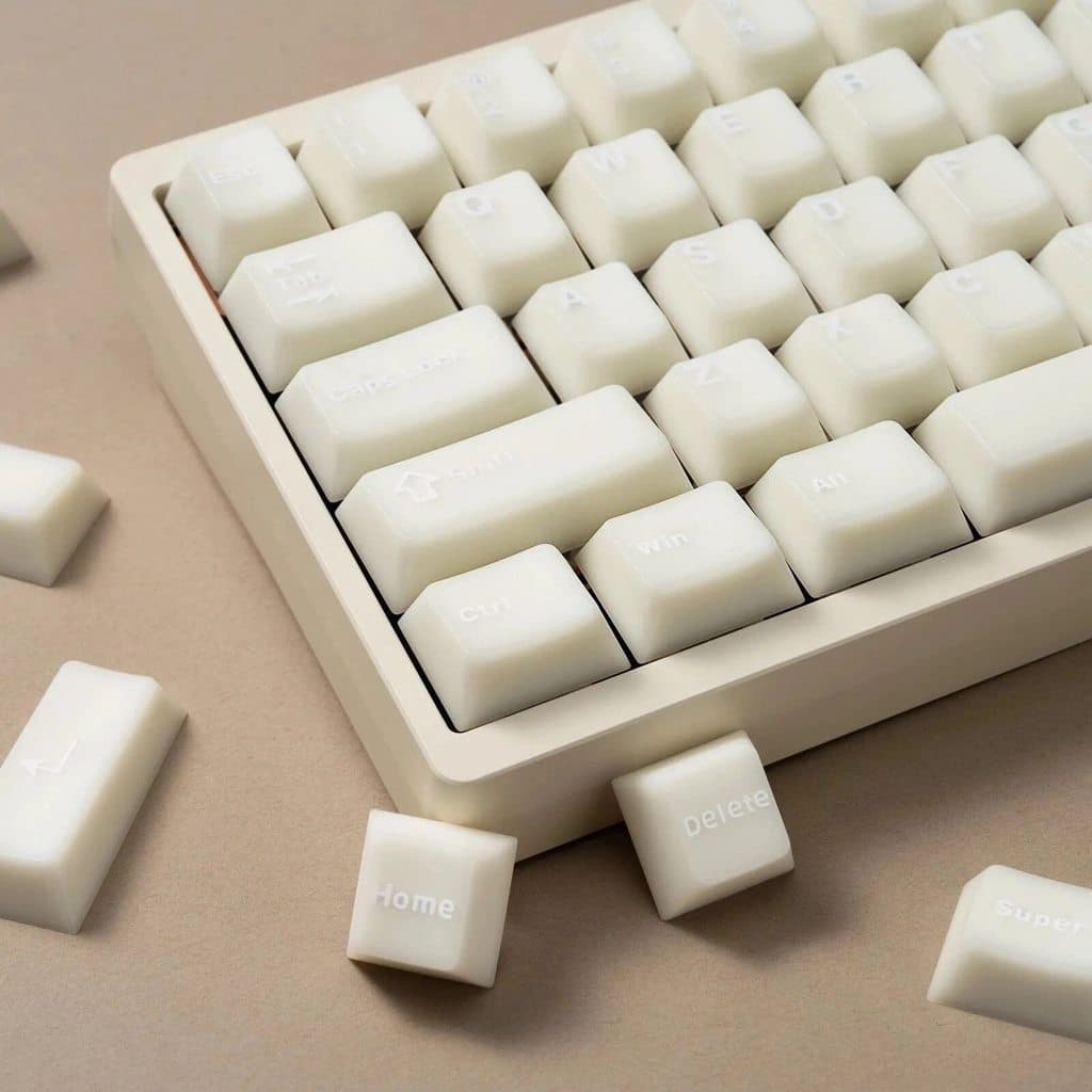 Peisen 丨 Branco Jade Cereja Rosa Esmeralda Semi-Transparente Keycap ABS Altura Original da Fábrica