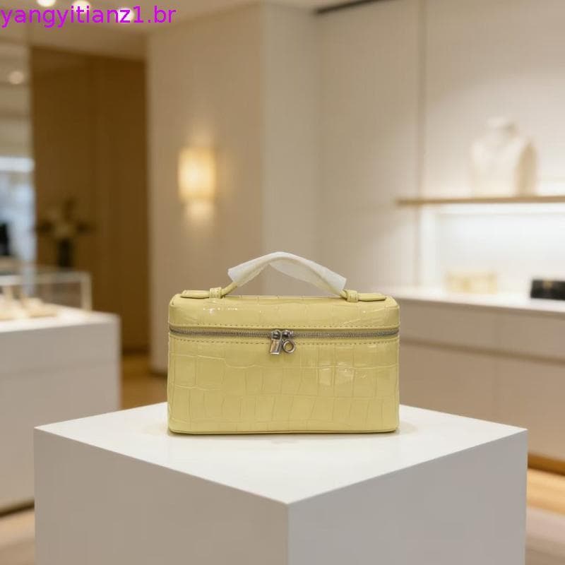 Bolsa Grande De Maquiagem De Couro – Cosmética Portátil Para Viagem
