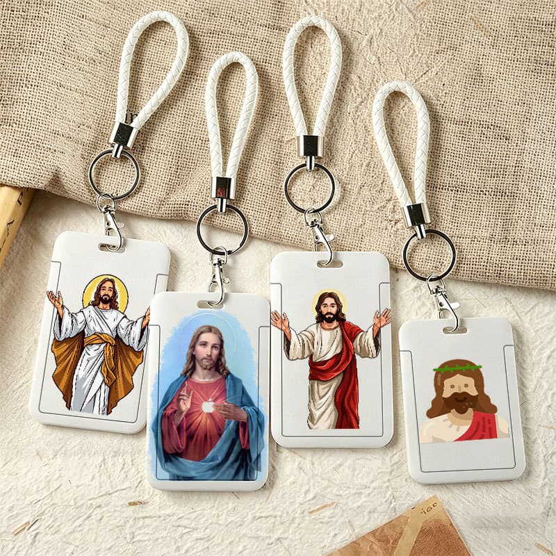 Protetor De Cartão Abençoado De Jesus Cristo , Suporte Leve E Fino Para Passe De Trânsito , Cartões De Campus Uso Religi