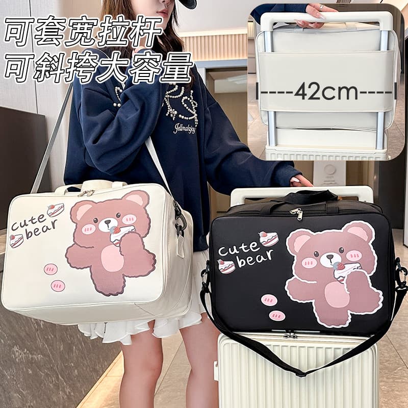 Bolsa de bagagem larga para carrinho, grande capacidade, leve, curta, transversal, portátil, bolsa de espera, desenho an