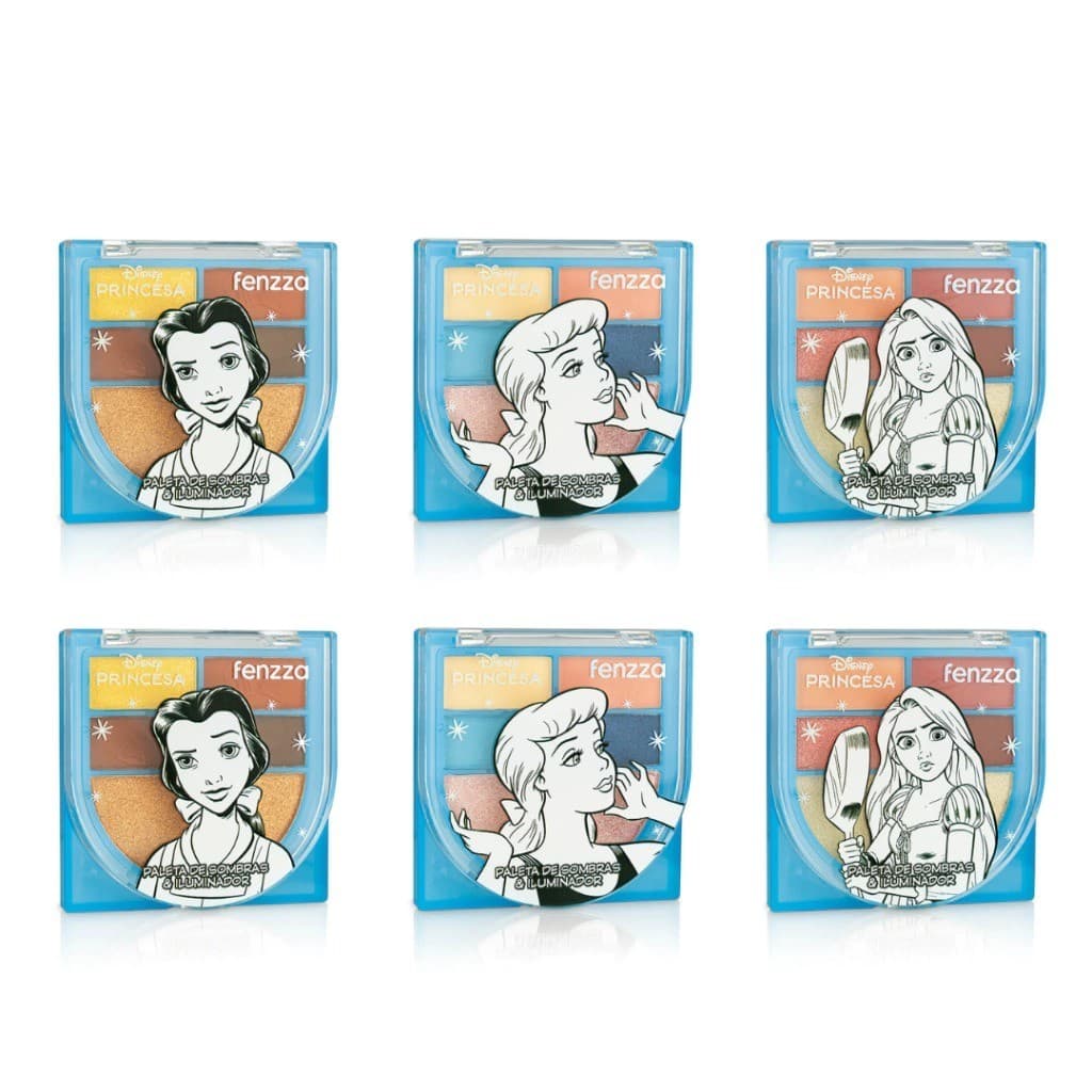 Paleta 4 Sombras + Iluminador Fenzza Princesa Disney DIS106
