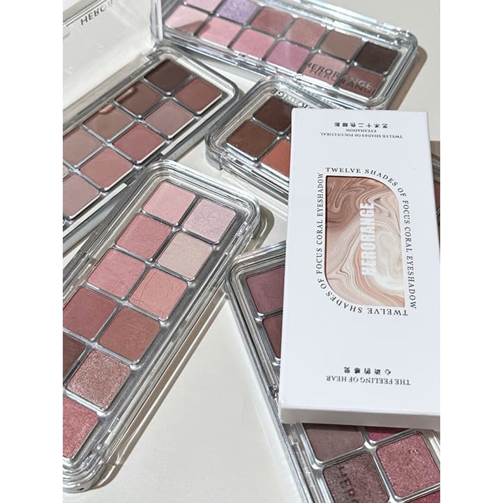 Paleta de sombras de doze cores artística 2023 novo estilo cor terra Blush alto brilho contorno sombra tudo-em-um paleta