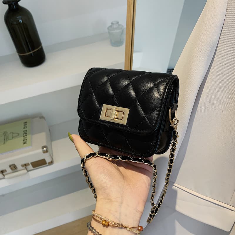 Bolsa feminina 2023 novo estilo verão losango All-Match ombro mensageiro saco High-End corrente ins Mini pequeno quadrad