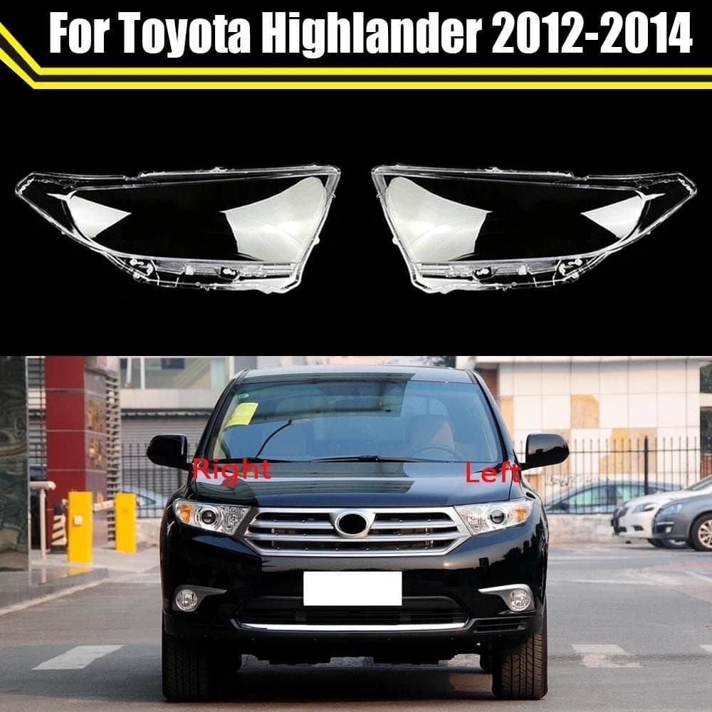 Capa Do Farol Carro Para Toyota Highlander 2012 2013 2014 Abajur De Luz Da Lâmpada Principal Cobre Lente De Vidro Shella