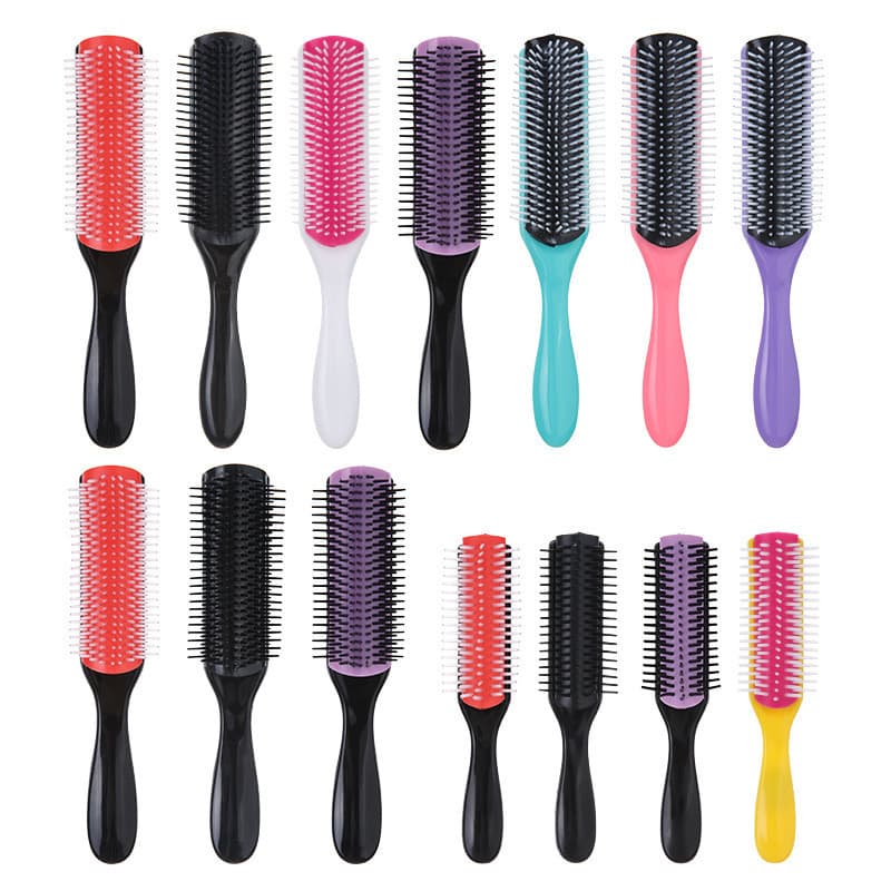 Cross-Border venda quente cor nove fileiras pente meninas dedicado destacável alisamento de cabelo pente massagem TT pen