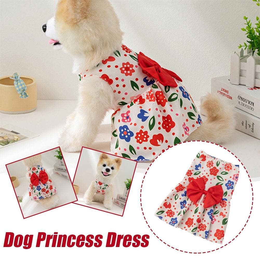 Vestido De Cachorro Gato Para Mulheres De Estimação Filhote Floral Princesa Saia Cão Z5g5