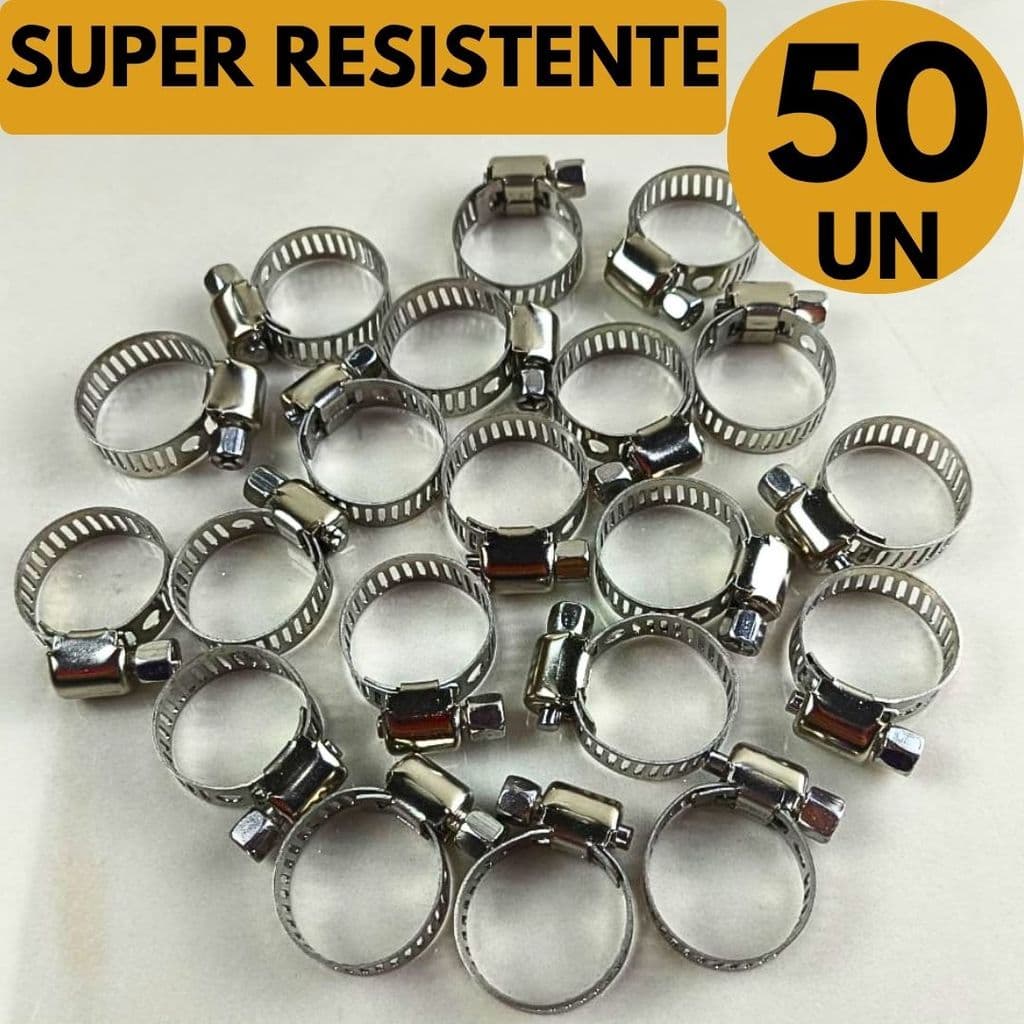 Abraçadeira Americana Inox Com Parafuso Para Mangueira Carro Moto Casa Oficina Acabamento Metálico